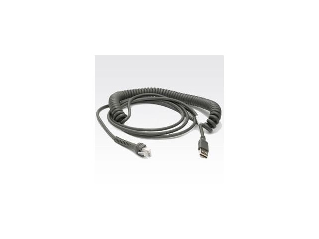 Zebra Cable-type A, USB 9ft, coiled  U12, Coiled