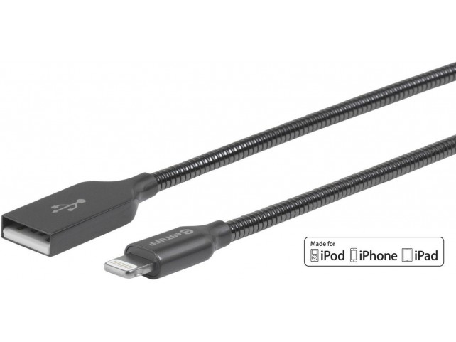 eSTUFF Lightning Cable MFI 0,5m Steel  8Pin Lightning - USB A Male