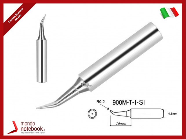 PUNTA SALDATORE 900M-T-I 0,2mm per Yihua Atten Hakko Saike Baku Lafayette (Punta Curva) 1 Pz