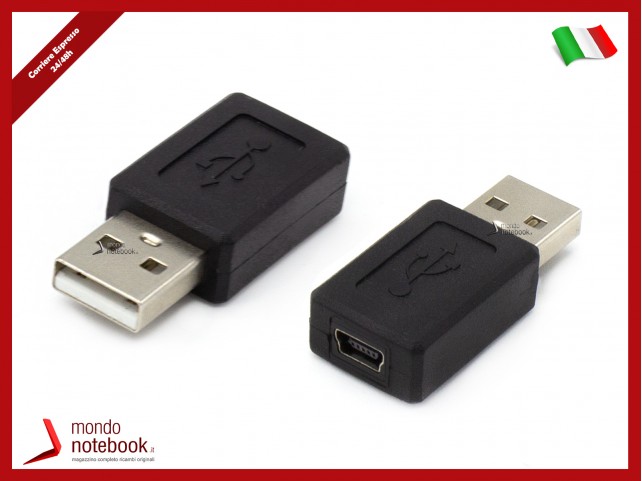 Adattatore USB A maschio a Mini B femmina a 5 pin