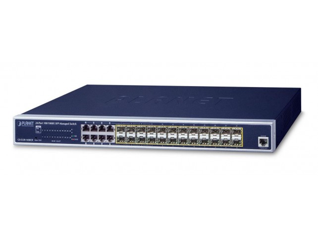Planet L2+/L4 24-Port 100/1000X  SFP with 8 Shared TP Managed