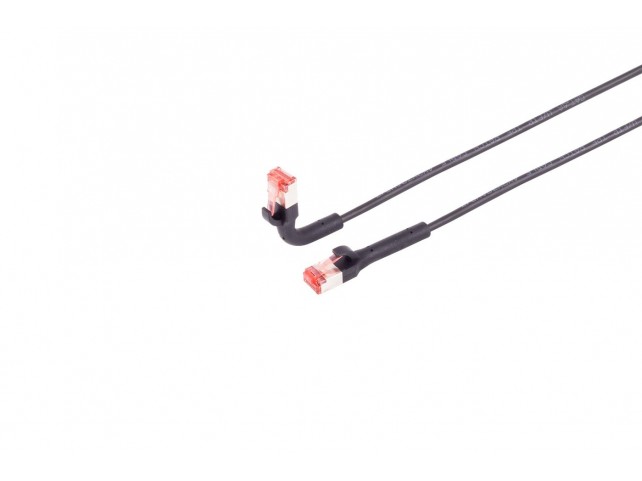 Lanview CAT6A U/FTP 0,5m Black  FLEX-ANGLE Network Cable