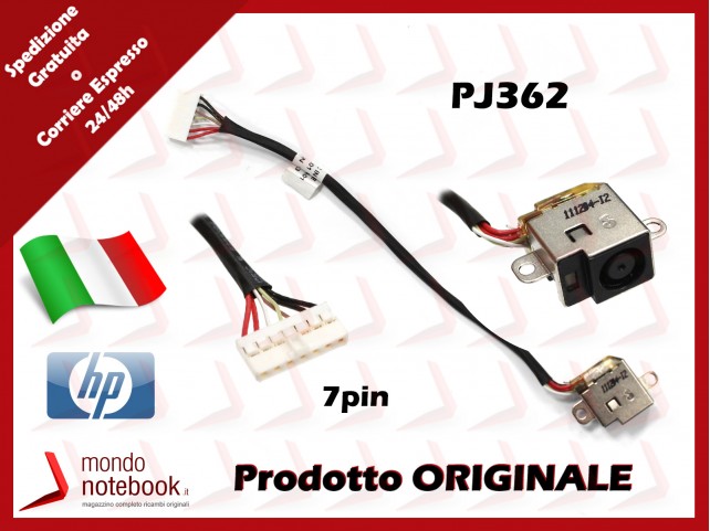 Connettore di Alimentazione DC Power Jack HP PJ362 Pavilion DV6-6000 DV7-6000 Series (7 PIN)