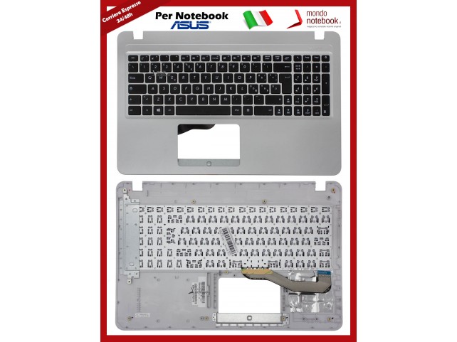 Tastiera con Top Case ASUS X540 X543 A540 F540 (Silver) Italiana con Tasti Neri