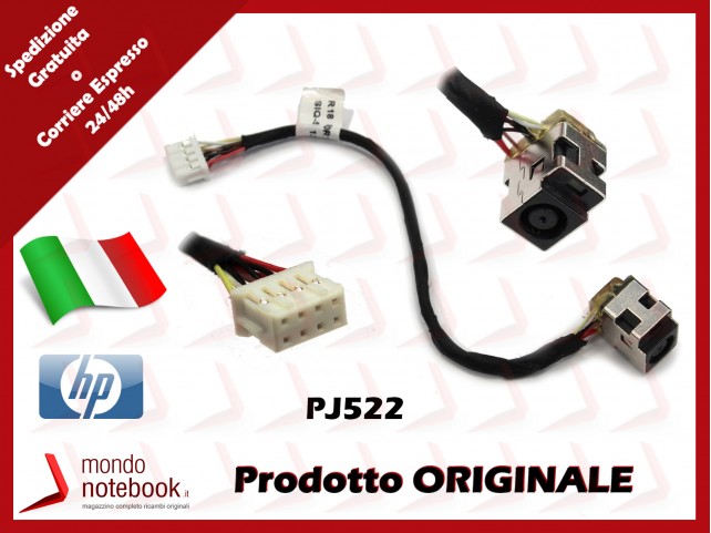 Connettore di Alimentazione DC Power Jack HP PJ522 G6-1100 G6-1000 G4 (8 PIN) 14 cm