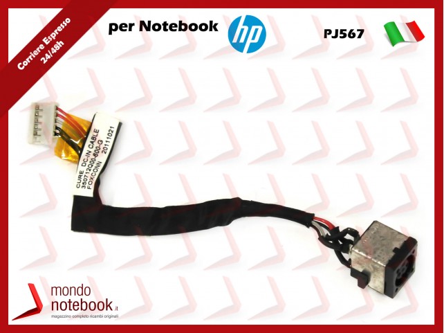 Connettore di Alimentazione DC Power Jack HP PJ567 Probook 6560B 8560W (10 Cm) 6 pin