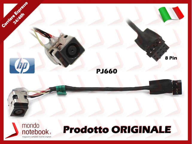 Connettore di Alimentazione DC Power Jack HP PJ660 ProBook 4440s 4540s 4545s (11,5 Cm) 8 pin