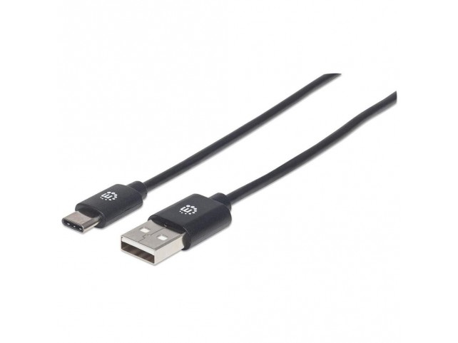 Manhattan Usb-C To Usb-A Cable, 1M,  Male To Male, Black, 480 Mbps