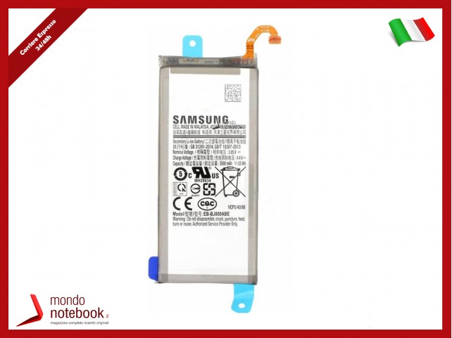 BATTERIA ORIGINALE SERVICE SAMSUNG GALAXY A6 2018 SM-A600F EB-BJ800ABE 3000 mAh