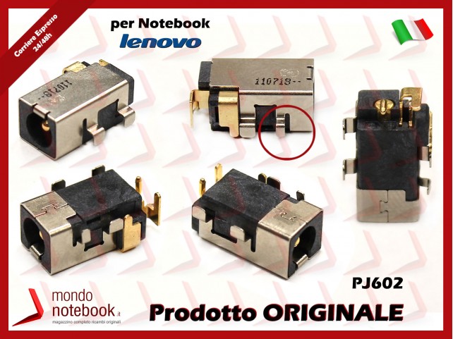 Connettore di Alimentazione DC Power Jack LENOVO PJ602 Ideapad 100S-14Ibr 100S-14 14" (Versione 1)