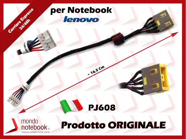 Connettore di Alimentazione DC Power Jack LENOVO PJ608 G500s G505s G400s G405s (16,5cm)