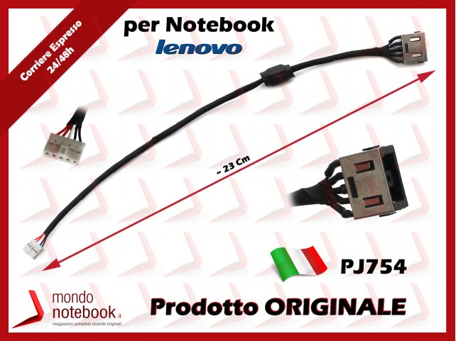 Connettore di Alimentazione DC Power Jack LENOVO PJ754 G50-80 G50-85 G50-70 (23 CM)