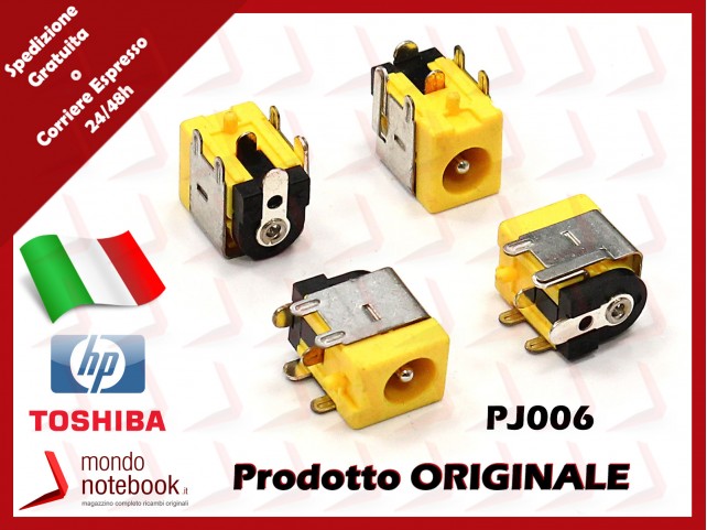 Connettore di Alimentazione DC Power Jack PJ006 2,0mm GATEWAY M500 M505 TOSHIBA Satellite 1100 1730