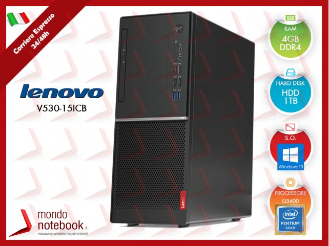 PC Desktop Lenovo V530 Tower Intel G5400 - HDD 1TB - 4GB Ram