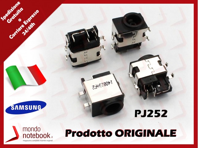 Connettore di Alimentazione DC Power Jack SAMSUNG PJ252 1,65mm R480 R580 R780 N140 N148 N150 NB30 N128 N14 N210 N220 N230 QX410