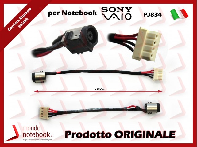 Connettore di Alimentazione DC Power Jack SONY PJ834 SVF15 (~ 12 Cm)