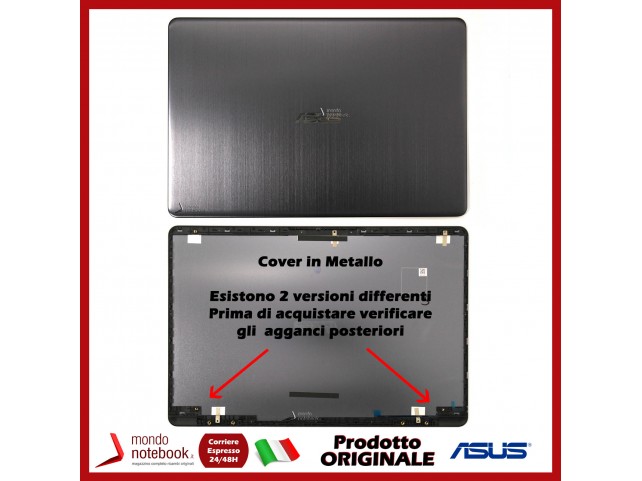 Cover LCD ASUS X510 S510 F510 Grigio Metal Originale Versione 1 (Display FHD e HD)