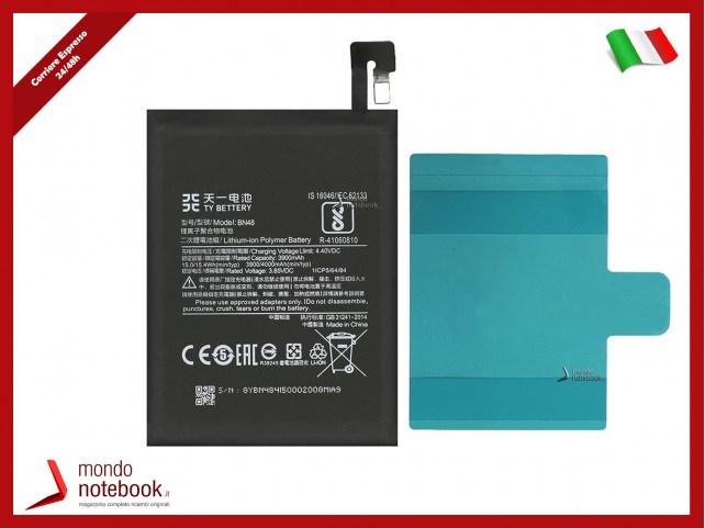 BATTERIA BN48 PER XIAOMI REDMI NOTE 6 PRO M1806E7TH M1806E7TG 4000 MAh