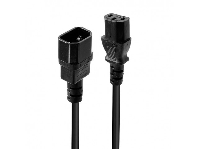 Lindy 0.5m C14 to C13 Mains  Extension Cable, lead free,