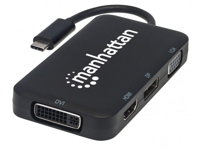 Manhattan Usb-C Dock/Hub, Ports (X4):  Displayport, Dvi-I, Hdmi Or