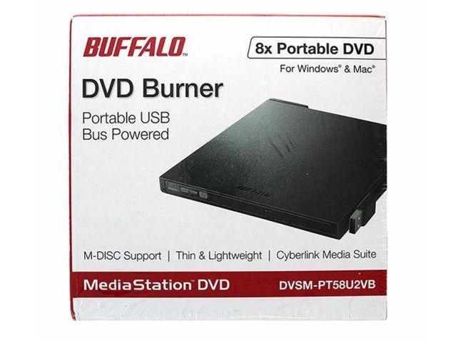 Masterizzatore Unità Ottica DVD/R/RW Buffalo DVSM-PT58U2VB-EU USB 2.0 (Esterno) NERO