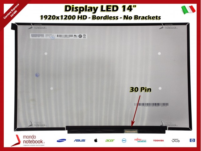 Display LED 14" (1920x1200) HD (NO BRACKET) 30 Pin DX HP14-EB 14-EB0021NL