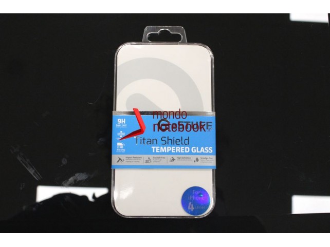 Pellicola in VETRO TEMPERATO 0,33mm eSTUFF TitanShield per Apple iPhone 4, 4S