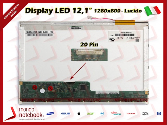 Display LCD 12,1" (1280x800) WXGA INVERTER 20 Pin SX (LUCIDO)