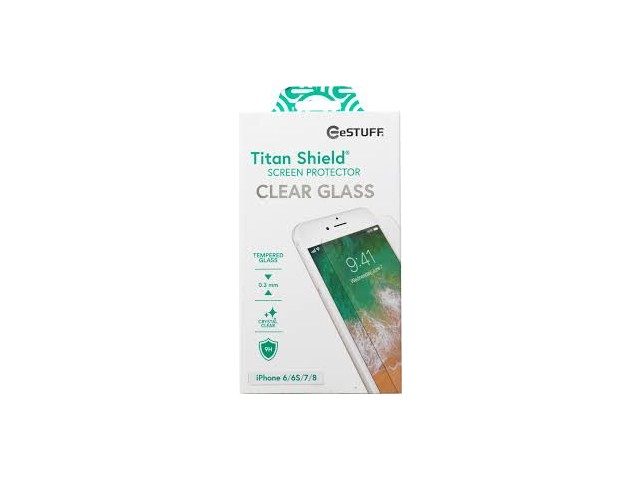 Pellicola in VETRO TEMPERATO 0,33mm eSTUFF TitanShield per Apple iPhone 6, 6S, 7, 8