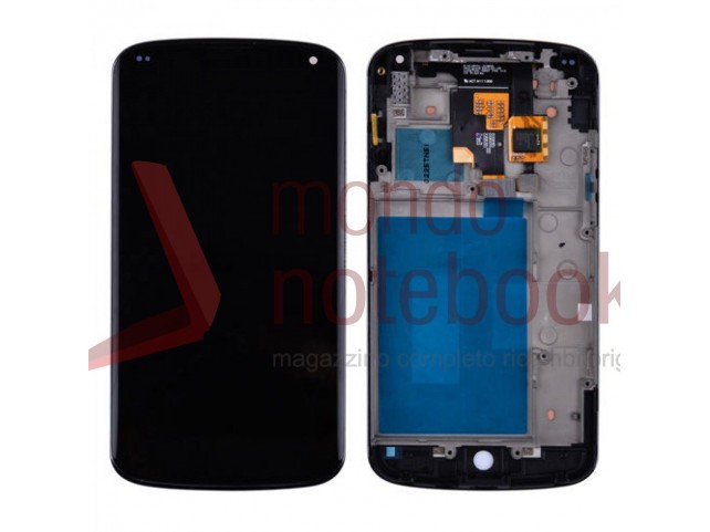 Display LCD con Touch Screen Compatibile LG Google Nexus 4 E960 con Frame