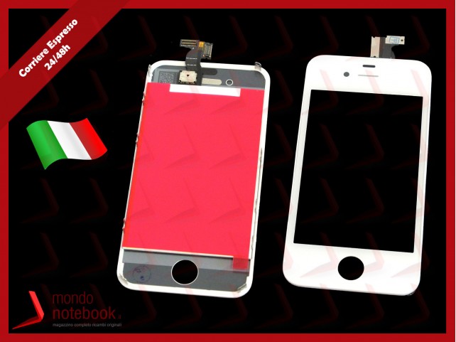 Display LCD con Touch Screen Compatibile per APPLE Iphone 4 (BIANCO) A+++