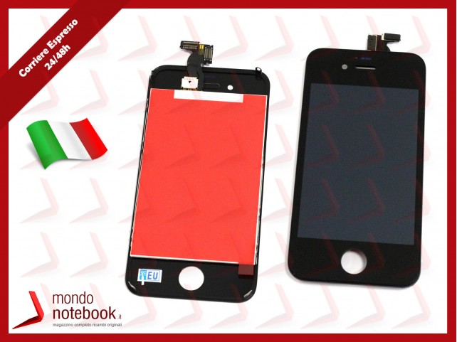 Display LCD con Touch Screen Compatibile per APPLE Iphone 4 (NERO) A+++