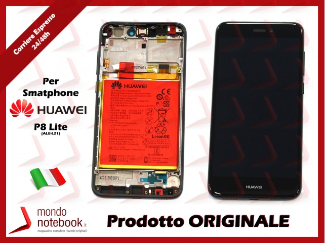 Display LCD con Touch Screen e Batteria Originale Huawei P8 Lite 2017 (PRA-L31) (NERO)