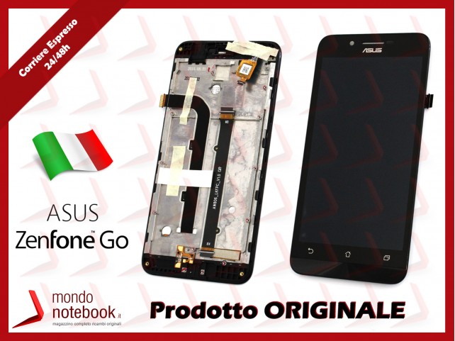 Display LCD con Touch Screen Originale Asus ZenFone Go ZC500TG con Frame (Nero)