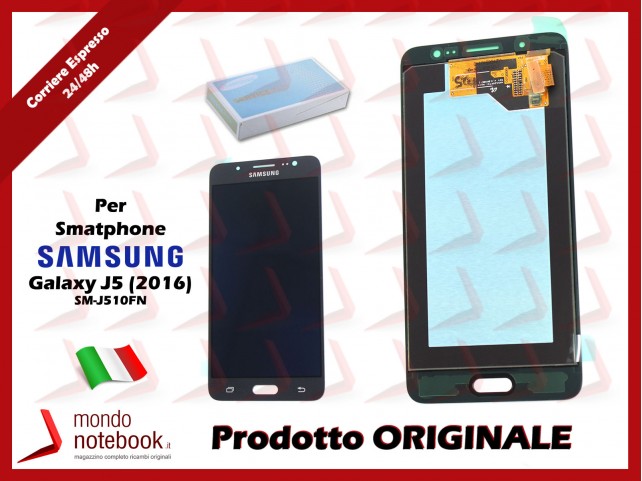 Display LCD con Touch Screen Originale SAMSUNG Galaxy J5 (2016) SM-J510FN (Nero)