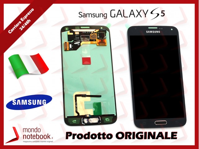 Display LCD con Touch Screen Originale SAMSUNG Galaxy S5 SM-G900F (Nero)