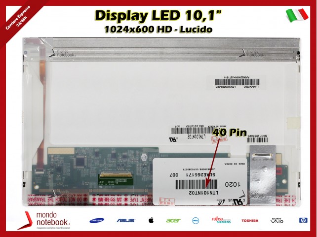 Display LED 10,1" (1024x600) WSVGA 40 Pin SX (LUCIDO)