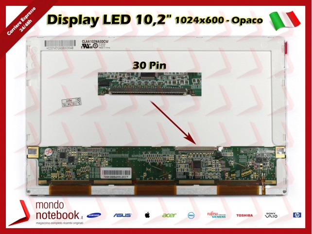 Display LED 10.2" (1024x600) WSVGA 30 Pin DX (OPACO)