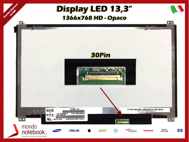 Display LED 13,3" (1366x768) WXGA HD SLIM 30 Pin DX (OPACO)