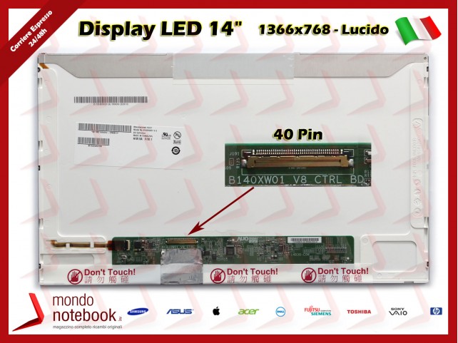 Display LED 14" (1366x768) WXGA HD 40 Pin SX (LUCIDO)