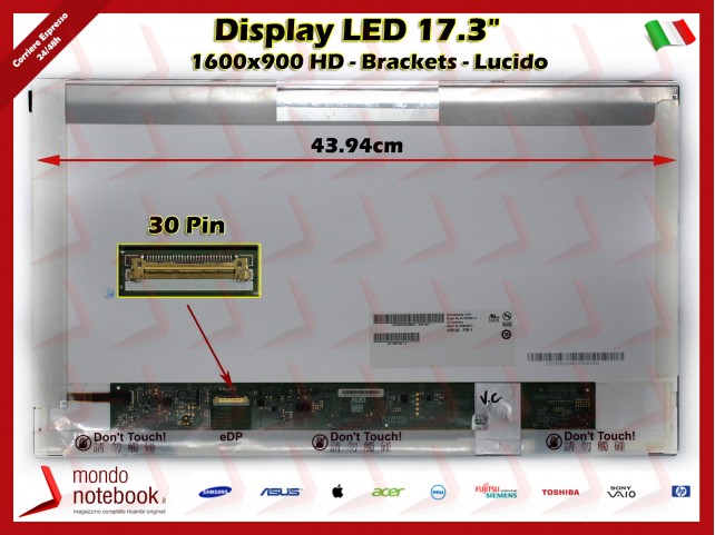 Display LED 17,3" (1600x900) HD+ 30 Pin SX (LUCIDO)