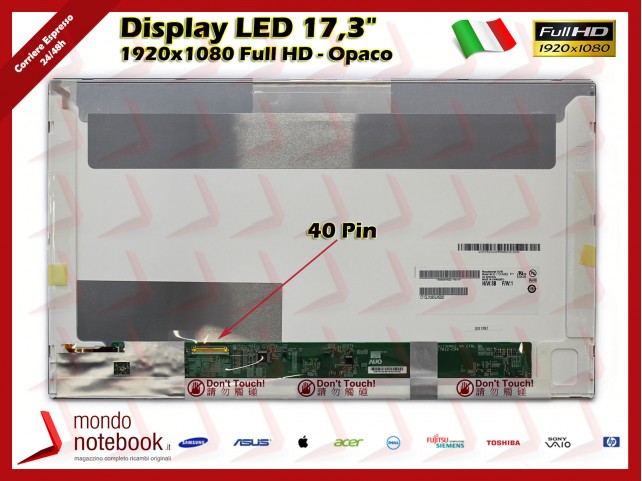 Display LED 17,3" (1920x1080) FHD 40 Pin SX (OPACO)