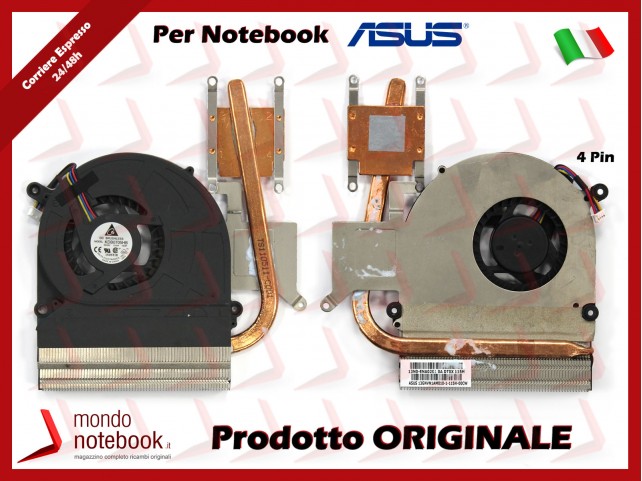 Dissipatore e Ventola Heatsink Fan CPU ASUS K40IN K40IP K50IN (X5DIN) K50IP K60IN K61IC K70IC K70IO 