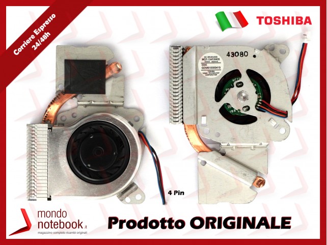 Dissipatore e Ventola Heatsink Fan CPU TOSHIBA Portege A600 R600 Series
