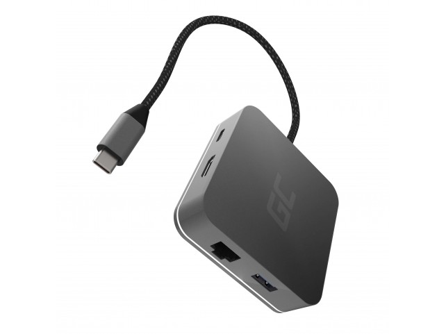 Docking Station HUB USB-C Green Cell 6in1 (USB 3.0 HDMI Ethernet USB-C) per Apple MacBook, Dell XPS, Asus ZenBook and others