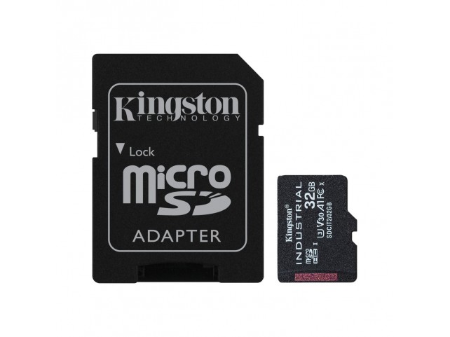 Kingston 32GB microSDHC Industrial C10  A1 pSLC Card + SD Adapter