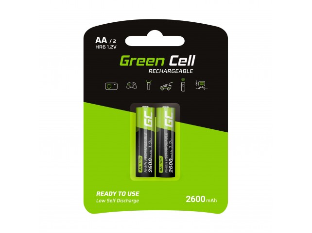 Green Cell 2x Batteria AA HR6 2600mAh