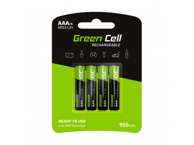 Green Cell 4x Batteria Ricaricabile AAA HR03 950mAh
