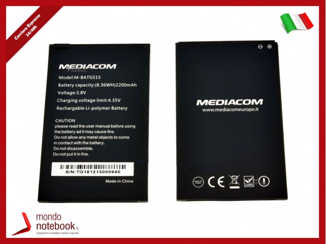 BATTERIA ORIGINALE MEDIACOM PHONEPAD DUO G515 M-PPAG515 M-PPBG515 M-PPCG515