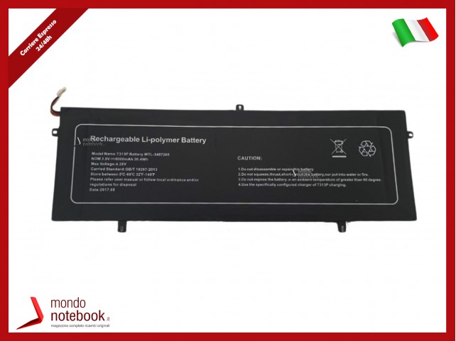 BATTERIA ORIGINALE MEDIACOM SMARTBOOK 130 M-SB130 8000 mAh WTL-3487265 T313P